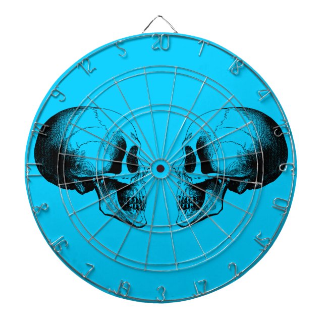 Skulls Metallkäfig Türkis Dartboard Dartscheibe (vorne)