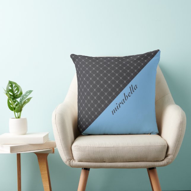 Skulls Muster Mit Monogramm Throw Kissen (Stuhl )