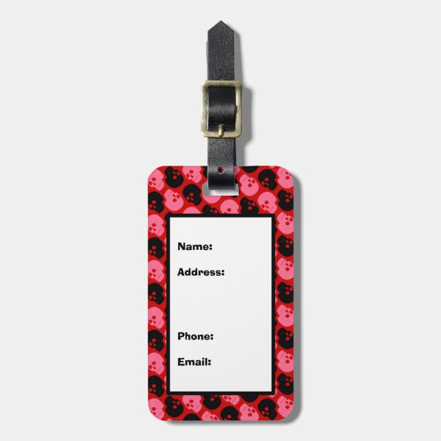 Skulls Pattern Gepäckanhänger (Vorderseite vertikal)