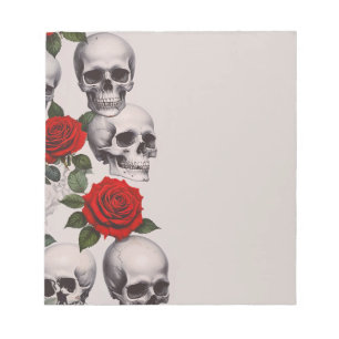 Skulls-Rose Notepad Notizblock