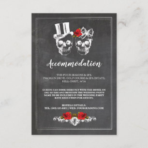 Skulls Rose Rustikale Unterkunft Hochzeitskarten Begleitkarte