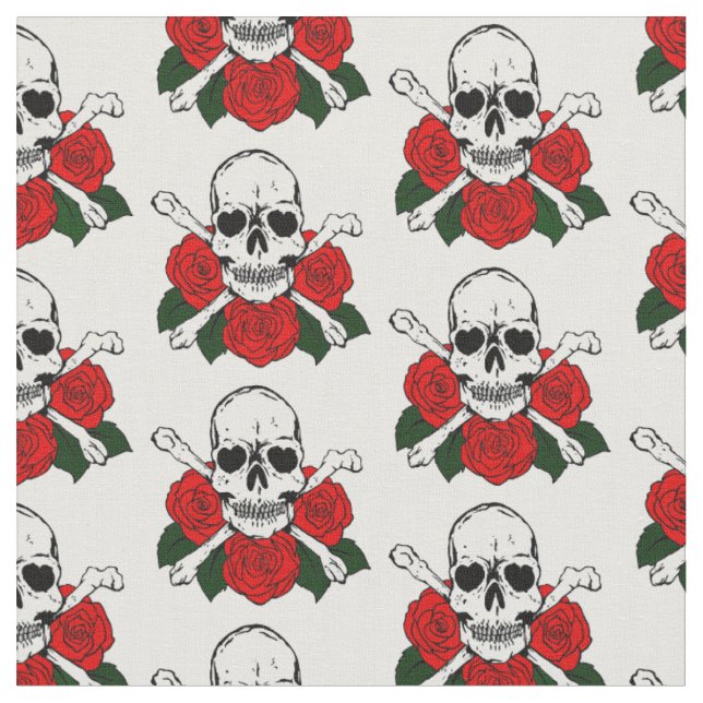 Skulls Rose Stoff (Nahaufnahme)