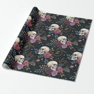 Skulls & Roses Wrapping Paper Geschenkpapier