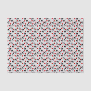 Skulls & Rotes Herz Halloween Muster Seidenpapier
