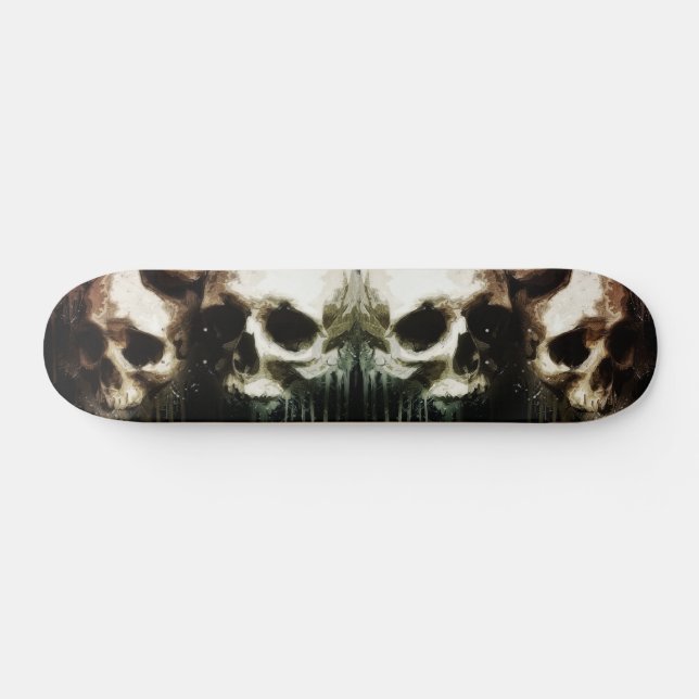 Skulls Rustikal 16-2 Decoupage Skateboard (Horizontal)