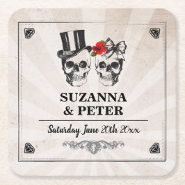 Skulls Rustikale Rose Untersetzer Hochzeitskulptur