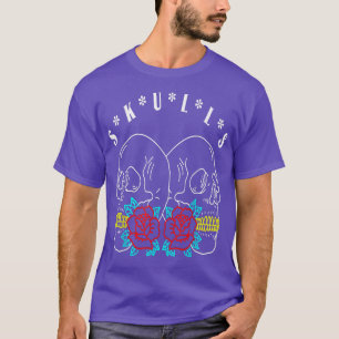 Skulls Skelettknochen Blume T - Shirt
