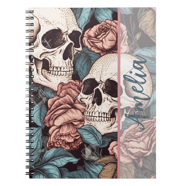 Skulls Spiral Notebook Notizblock (Vorderseite)