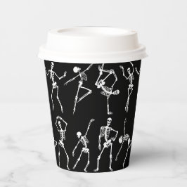 Skulls tanzen schwarz pappbecher