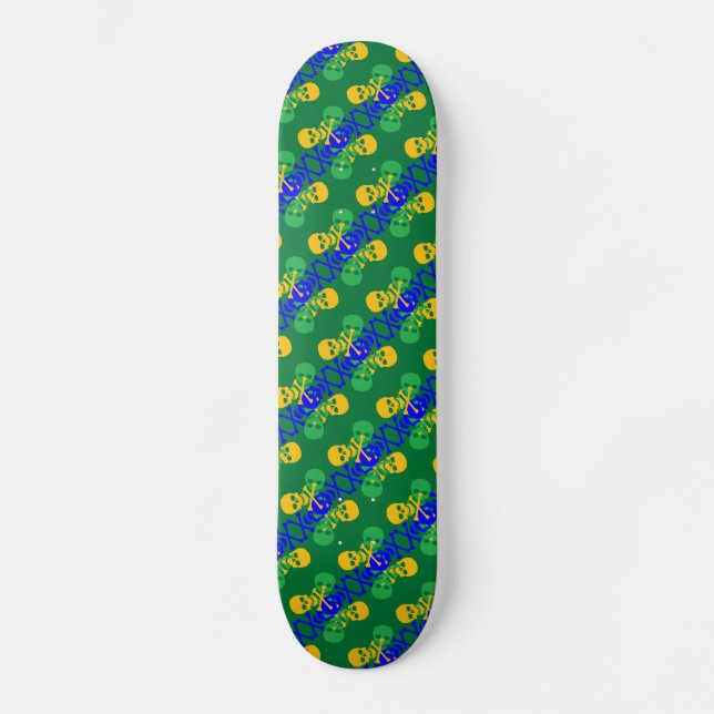 Skulls und Crossbones Muster Skateboard (Vorderseite)