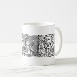 Skulls und Daffodils Macabre Art Kaffeetasse