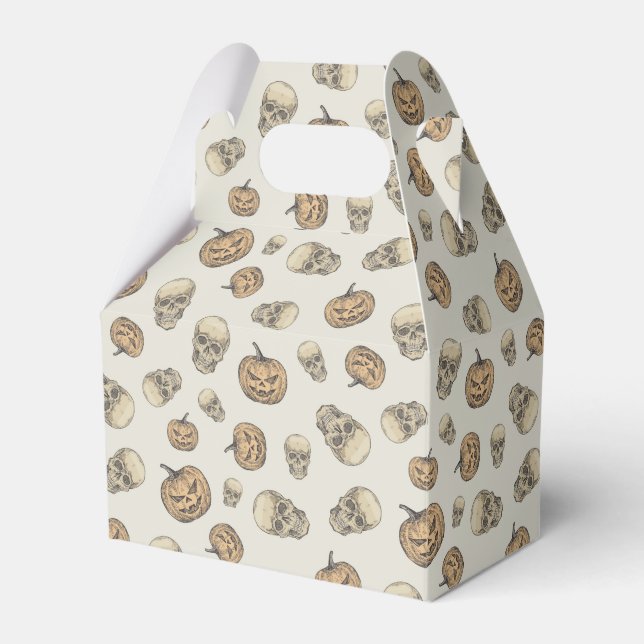 Skulls und Kürbis Halloween Muster Geschenkschachtel (Vorderseite)