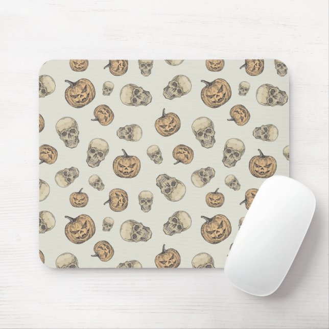 Skulls und Kürbis Halloween Muster Mousepad (Mit Mouse)