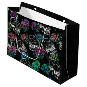 Skulls und Ombre Rose Gothic Glam Pastel Grunge Große Geschenktüte
