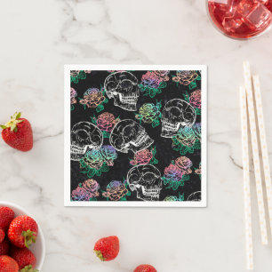 Skulls und Ombre Rose   Gothic Glam Pastel Grunge Serviette