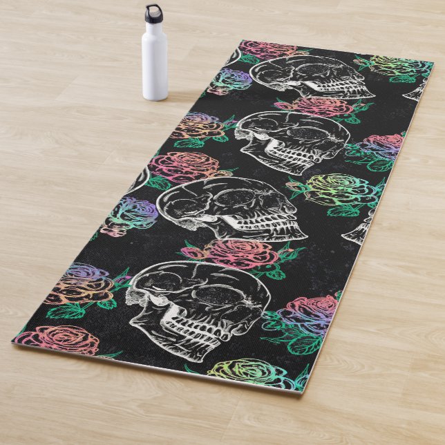 Skulls und Ombre Rose | Gothic Glam Pastel Grunge Yogamatte (Beispiel)