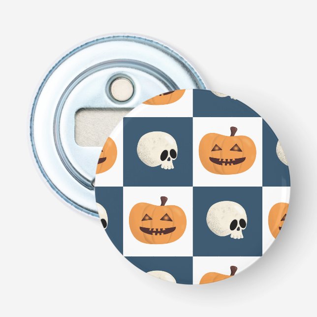 Skulls und Pumpkins Karos Flaschenöffner (Vorderseite)