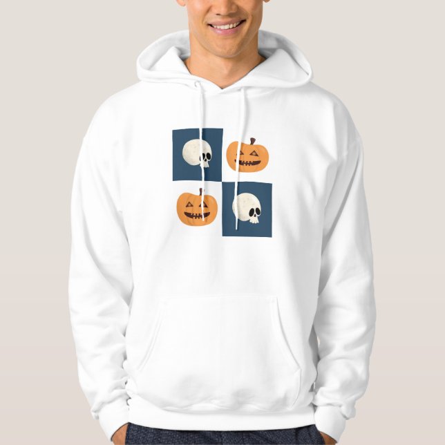 Skulls und Pumpkins Karos Hoodie (Vorderseite)