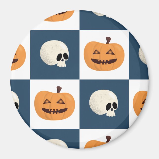 Skulls und Pumpkins Karos Magnet (Vorne)