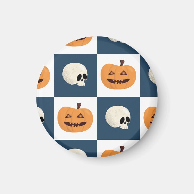 Skulls und Pumpkins Karos Magnet (Vorne)