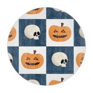 Skulls und Pumpkins Karos Schneidebrett