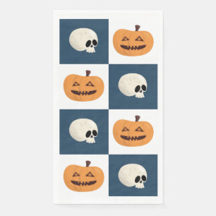 Skulls und Pumpkins Karos Serviette