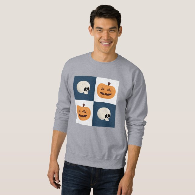 Skulls und Pumpkins Karos Sweatshirt (Vorne ganz)