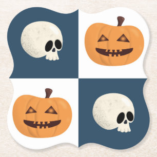 Skulls und Pumpkins Karos Untersetzer