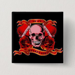 Skulls Valentine Button