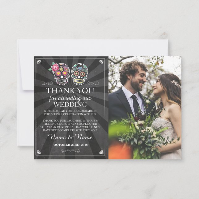 Skulls Vielen Dank, dass Sie Foto Card Gothic Hall Einladung (Vorderseite)