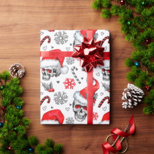 Skully Claus Weihnachtswrapping Paper Geschenkpapier