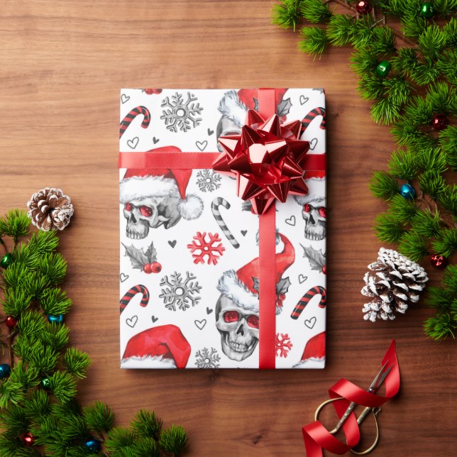 Skully Claus Weihnachtswrapping Paper Geschenkpapier (Feiertagsgeschenk)