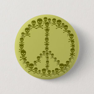Skully Peace Sign Button