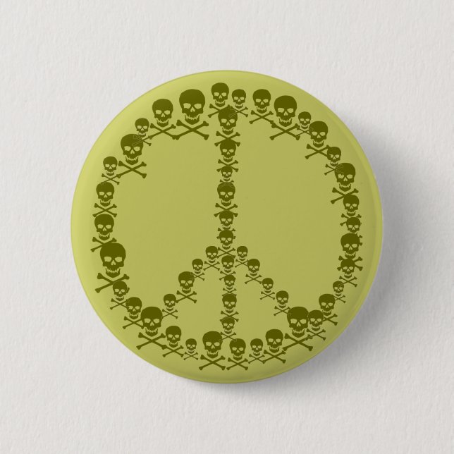 Skully Peace Sign Button (Vorderseite)