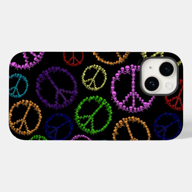 Skully Peace Sign Case-Mate iPhone 14 Hülle (Rückseite (Horizontal))