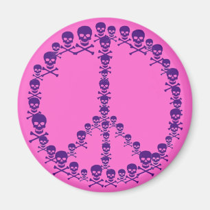 Skully Peace Sign Magnet