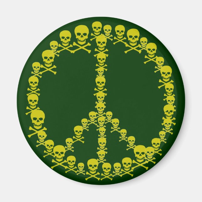 Skully Peace Sign Magnet (Vorne)