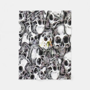 Skully Schädel-Beerdigungsboden Fraktal Fleecedecke