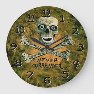 Skully Skelett übergeben nie Piratenwanduhr Große Wanduhr