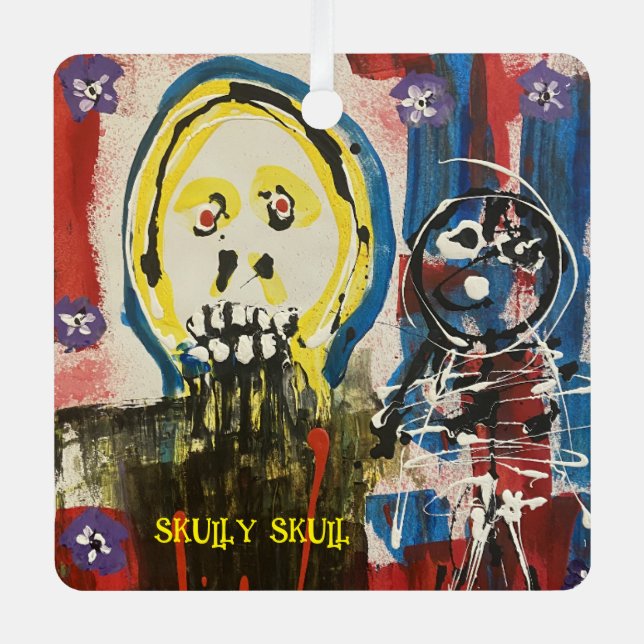 Skully Skull Metal Car Ornament (Vorderseite)