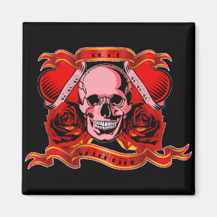 Skully Valentine Tattoo Magnet