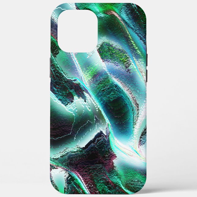 Skulpierte digitale Wasserfälle und Regenwälder? Case-Mate iPhone Hülle (Rückseite)