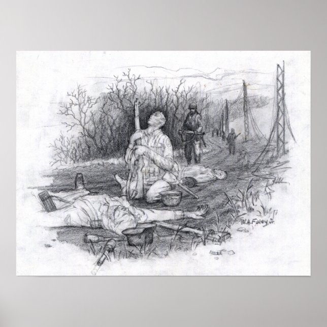 Skulptur aus weißem Marmor Poster (Vorne)