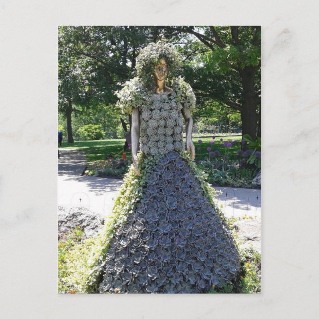 Skulptur der Frau aus Sukkulenten Postkarte (Vorderseite)