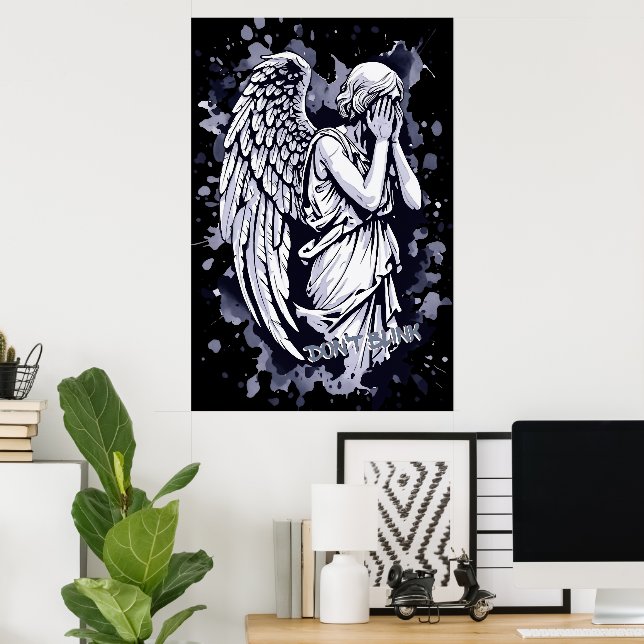 Skulptur eines weinenden Engels - mit Splashes 1 Poster (Heimbüro)