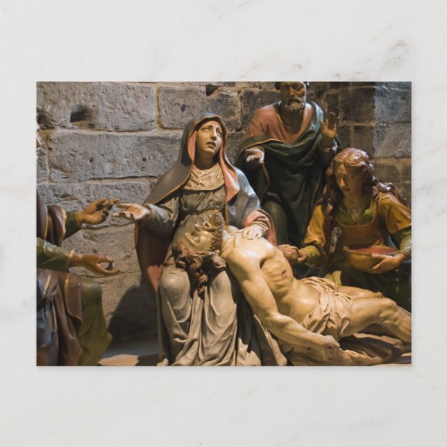 Skulptur Mary hält Jesus Notre Dame De Paris Postkarte (Vorderseite)