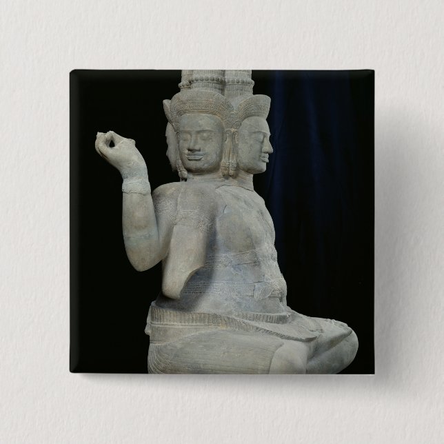 Skulptur von Brahma mit vier Gesichtern Button (Vorderseite)