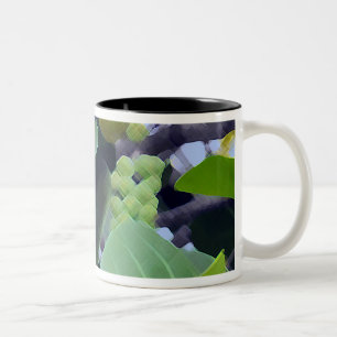 Skulpturale Blätter Abstract Zweifarbige Tasse