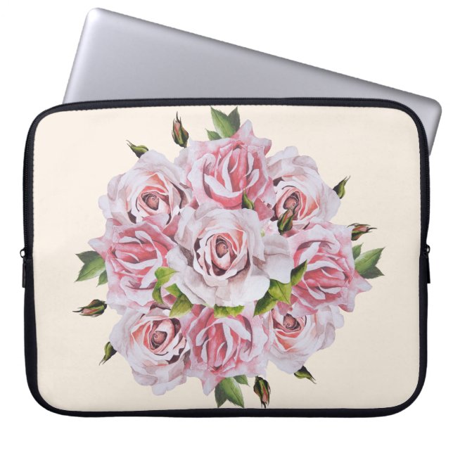 Skulpturale Rose auf einem Laptop - (I) Laptopschutzhülle (Vorderseite)