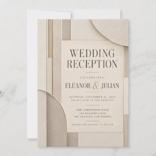 Skulpturaler Minimalismus Stille Luxus Hochzeitsem Einladung